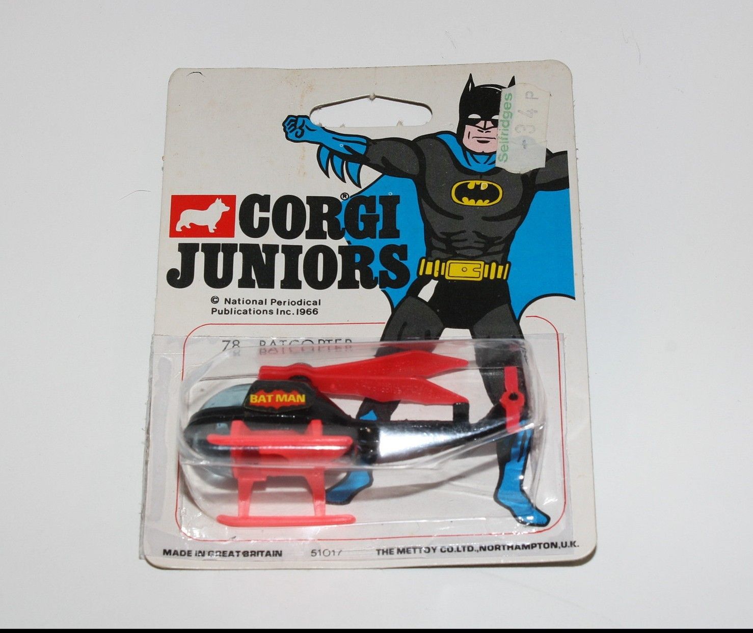 Corgi Juniors 78 Batcopter, Mint in Sealed BlisterPack | DB