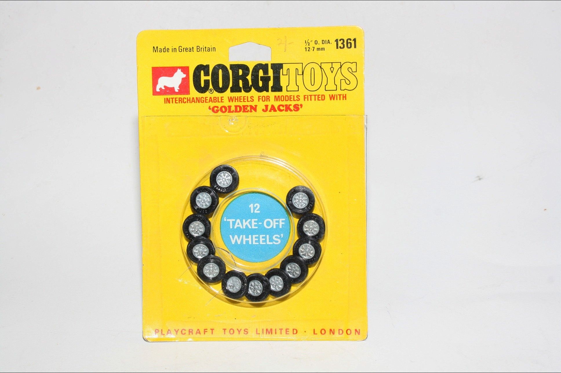 Corgi 1361 12 x Golden Jacks Take Off Wheels | DB Collectables Corgi 1361 12 x Golden Jacks Take Off Wheels | DB Collectables