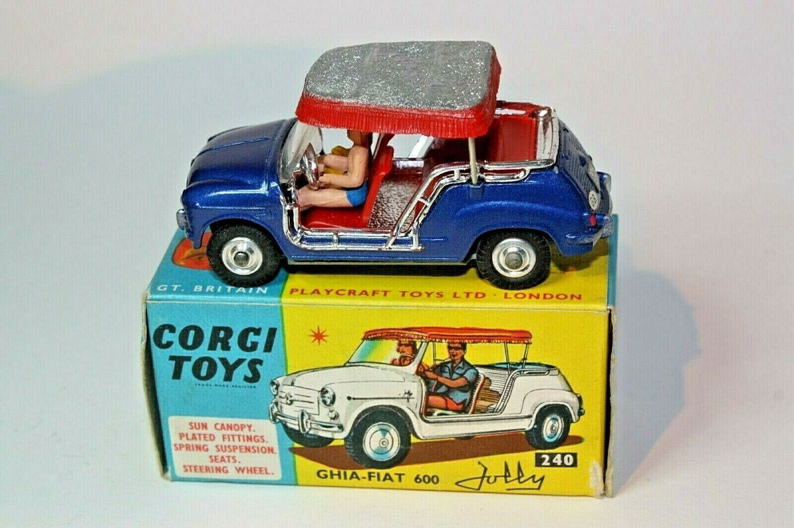 Corgi 240 Ghia Fiat 600 Jolly, Excellent Condition in