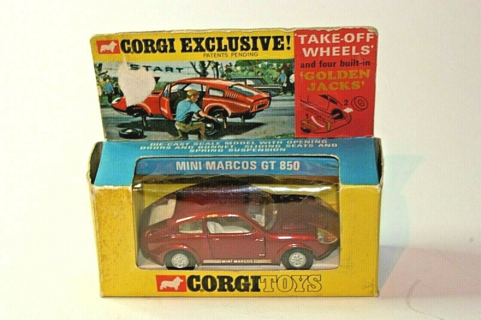 Corgi #341 Mini Marcos GT 850, Excellent Condition in Original Box