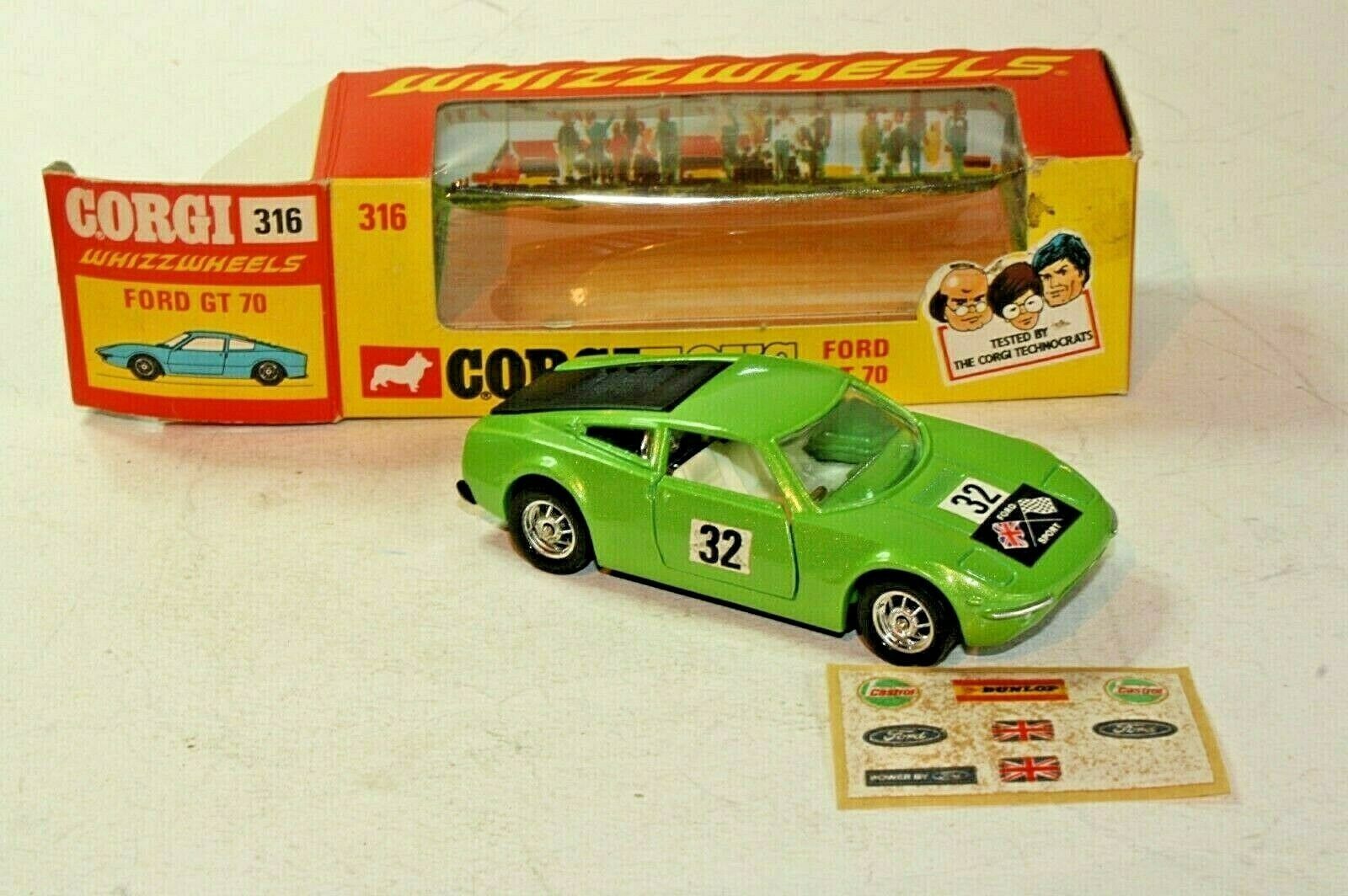 Corgi Whizzwheels 316 Ford GT70 decal set only 