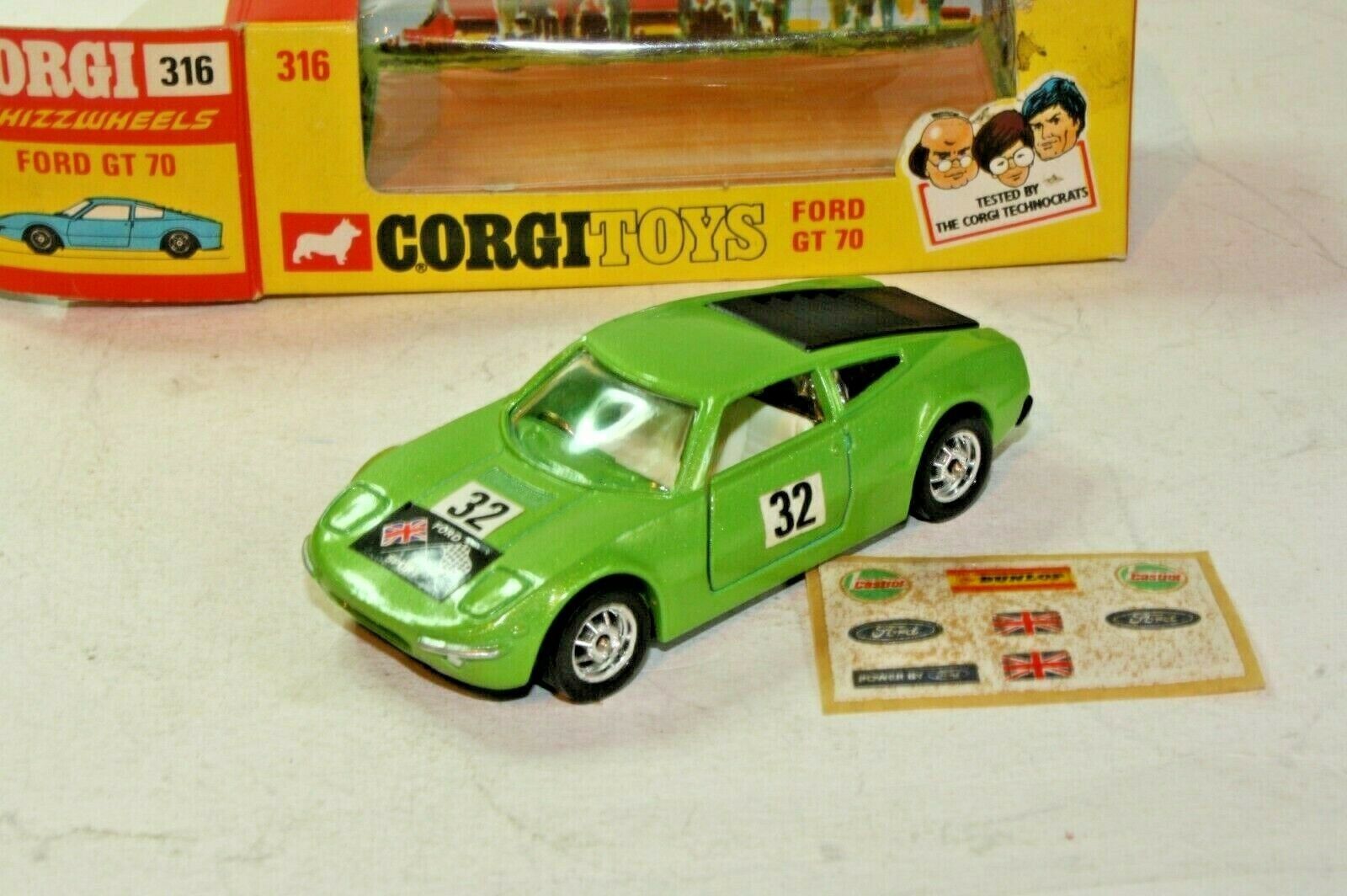 Corgi Whizzwheels 316 Ford GT70 decal set only 