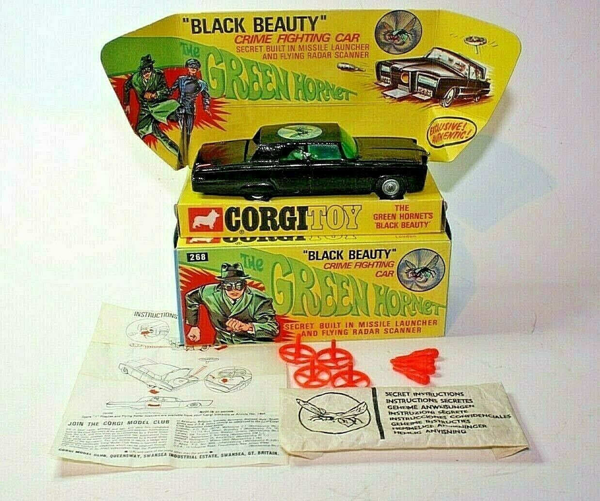 Corgi 268 Green Hornet, Scarce Cast Hubs, Mint in Excellent