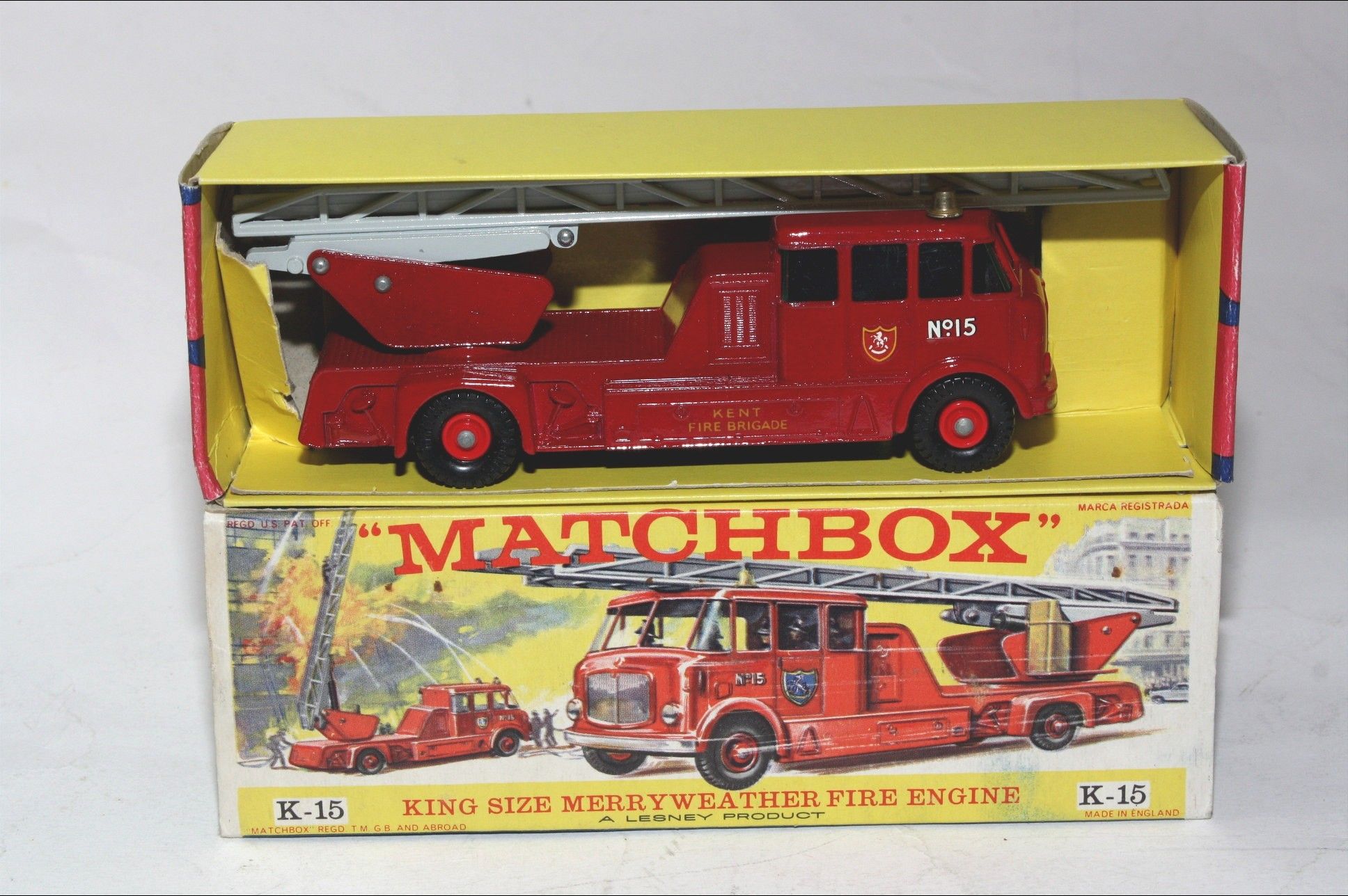 Matchbox K-15 Merryweather Fire Engine, VGC in VNM Box | DB