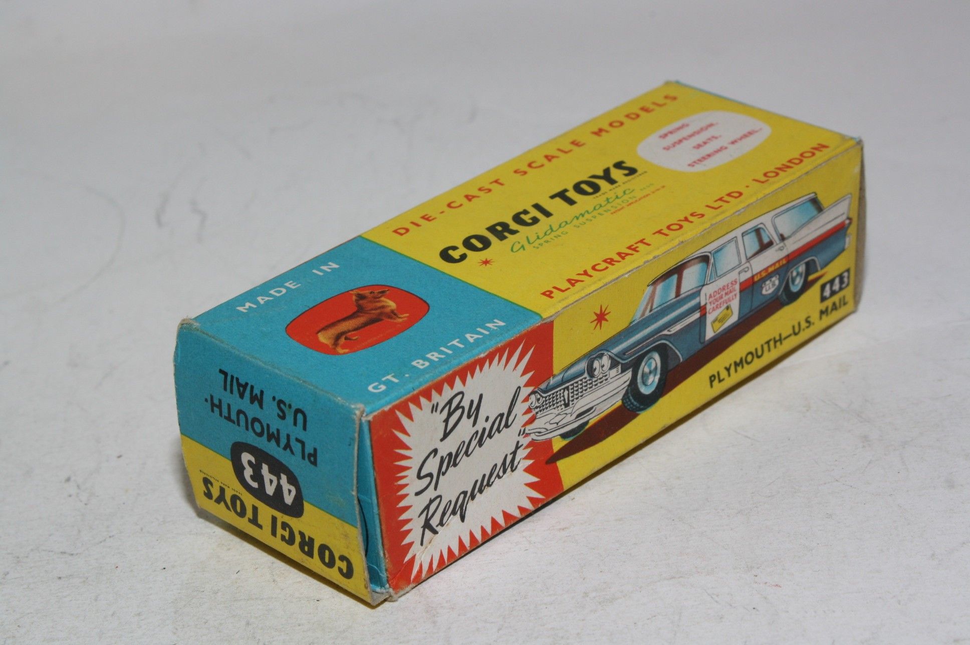 Corgi 443 Plymouth (U.S Mail), VNM in Good Original Box | DB Collectables