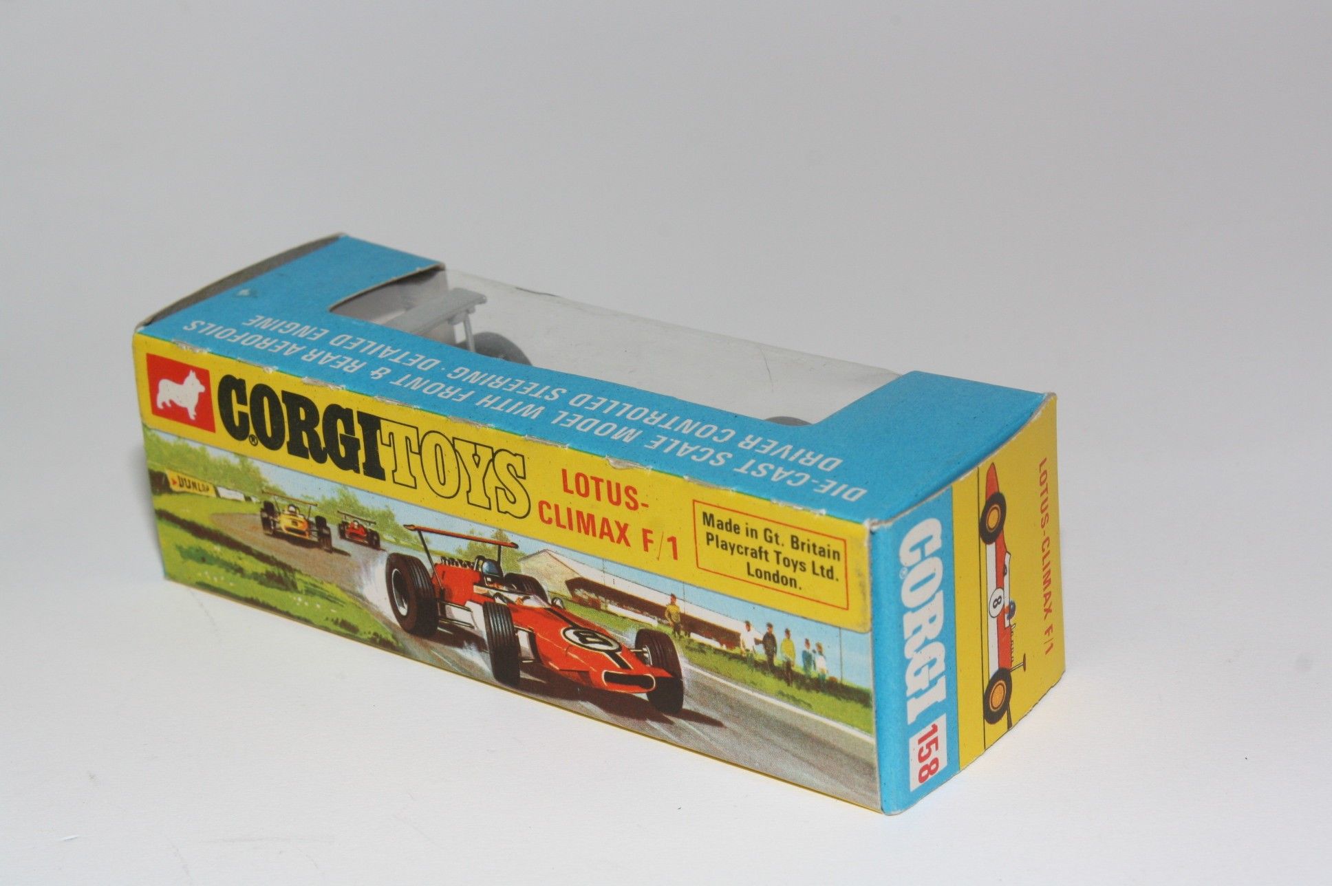 Caja Repro Corgi Toys 158 Lotus Climax F1 | Incluye Folleto Informativo