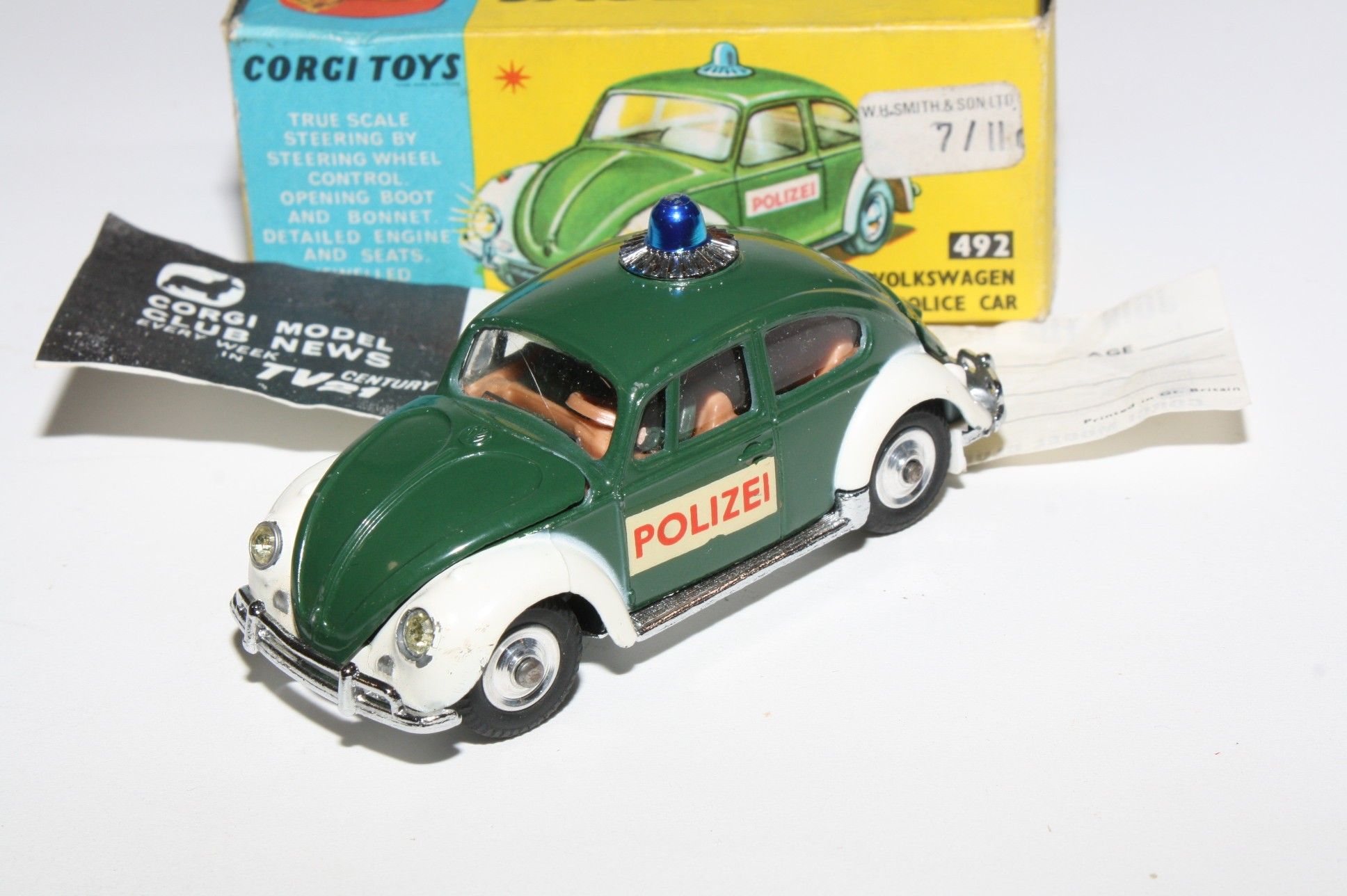 Corgi 492 VW European Police Car, VNM in Good Original Box | DB