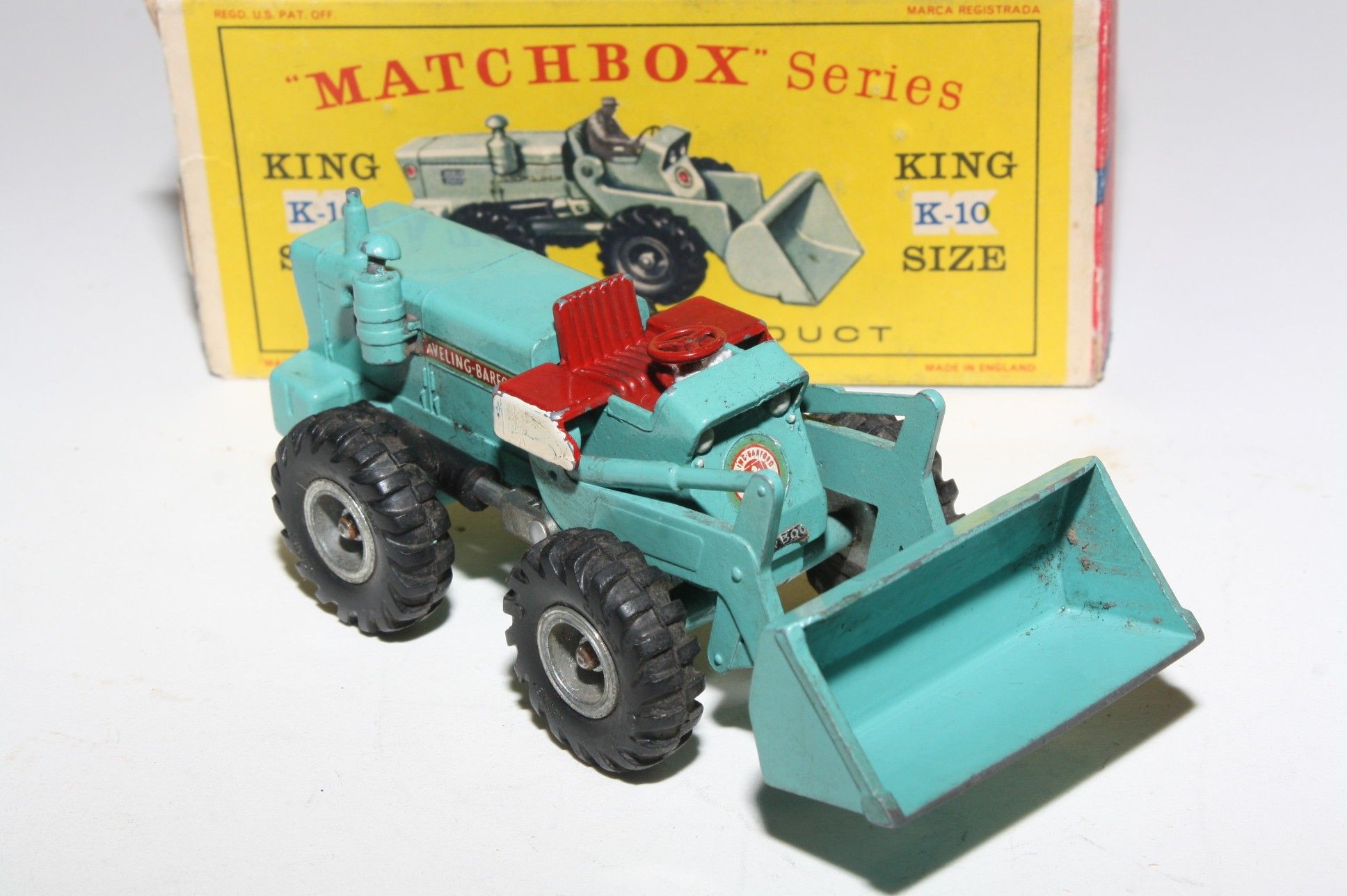 Matchbox K-10 Aveling Barford Tractor Shovel, VGC in Original Box 