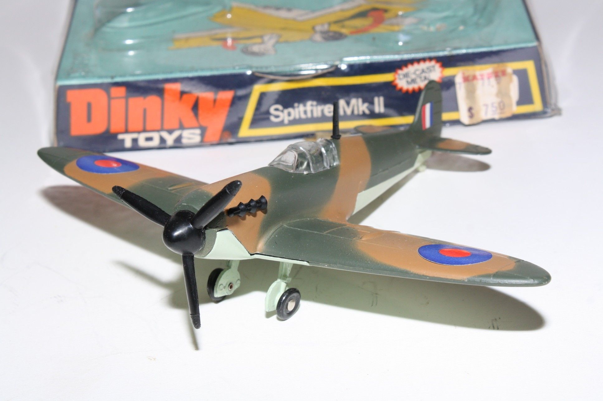 Vintage Dinky Toys Spitfire MkII - Aereo Militare Cromato, Made In UK