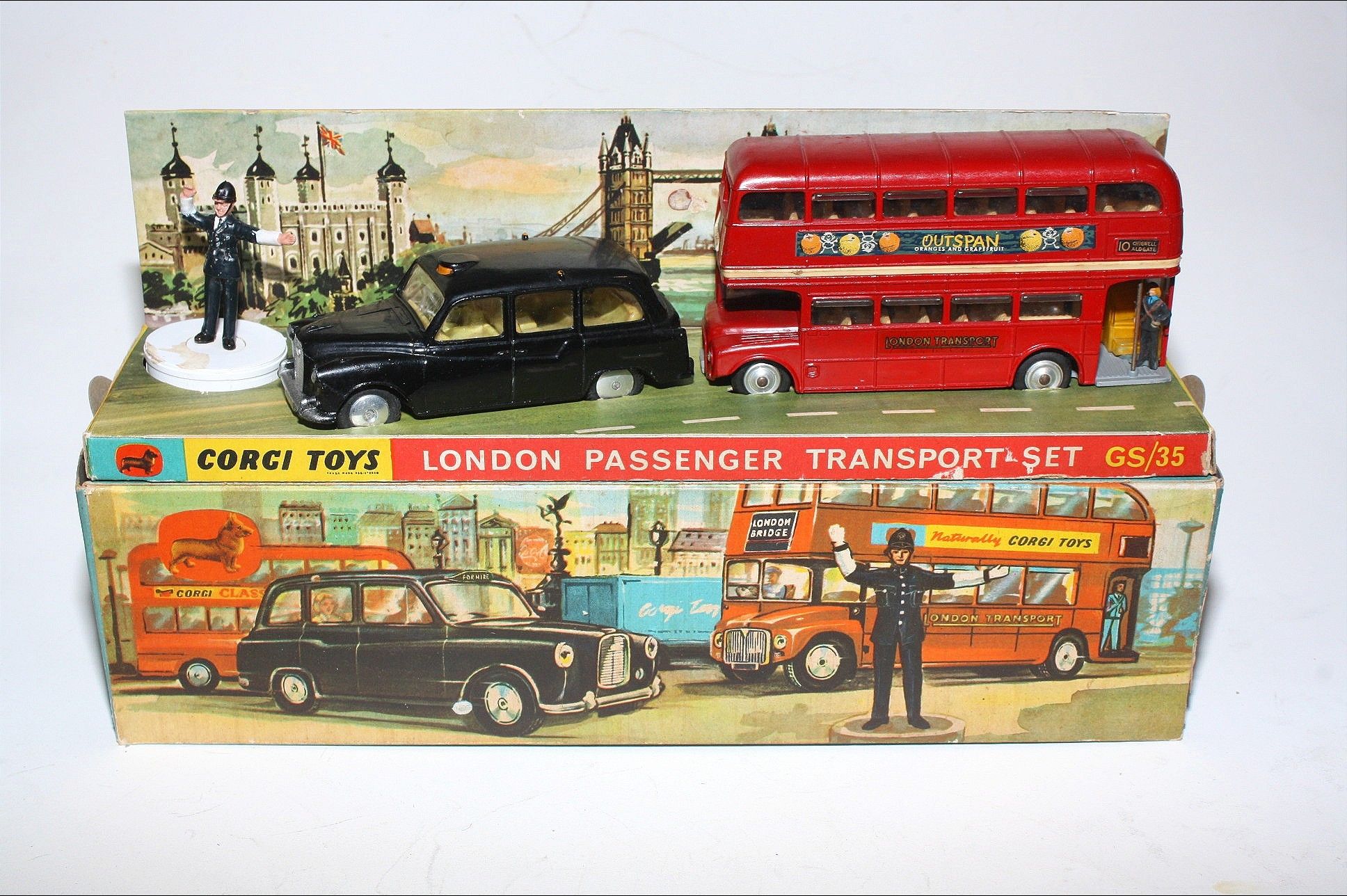 Corgi Toys Gift Set 35 London Passenger Transport Set, VGC in Good