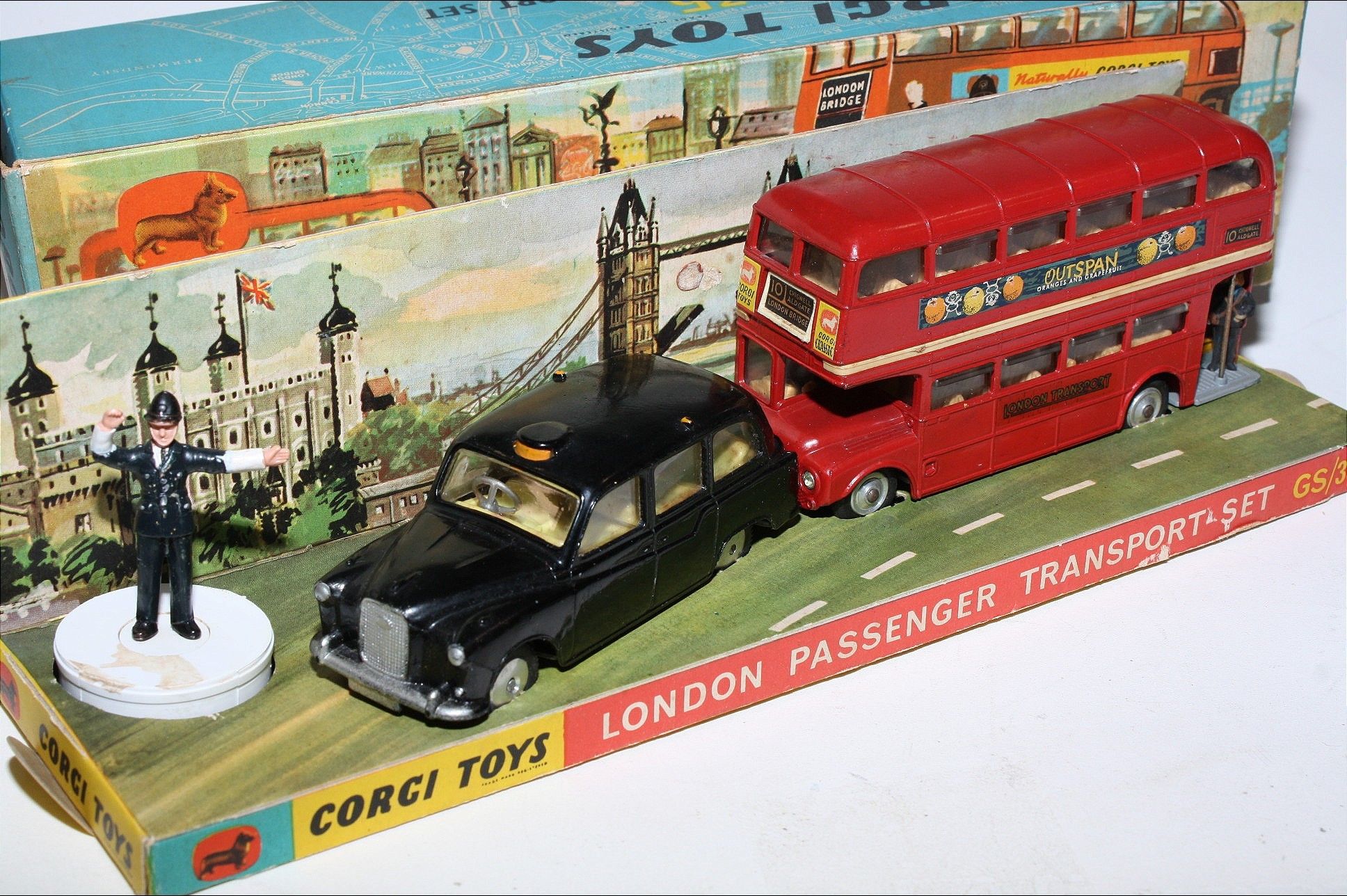 Corgi Toys Gift Set 35 London Passenger Transport Set, VGC in Good