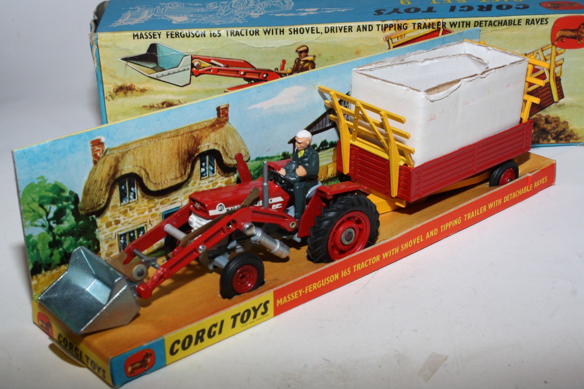 Corgi Gift Set 9 MF 165 Tractor and Tipping Trailer,VNM in VG Original ...