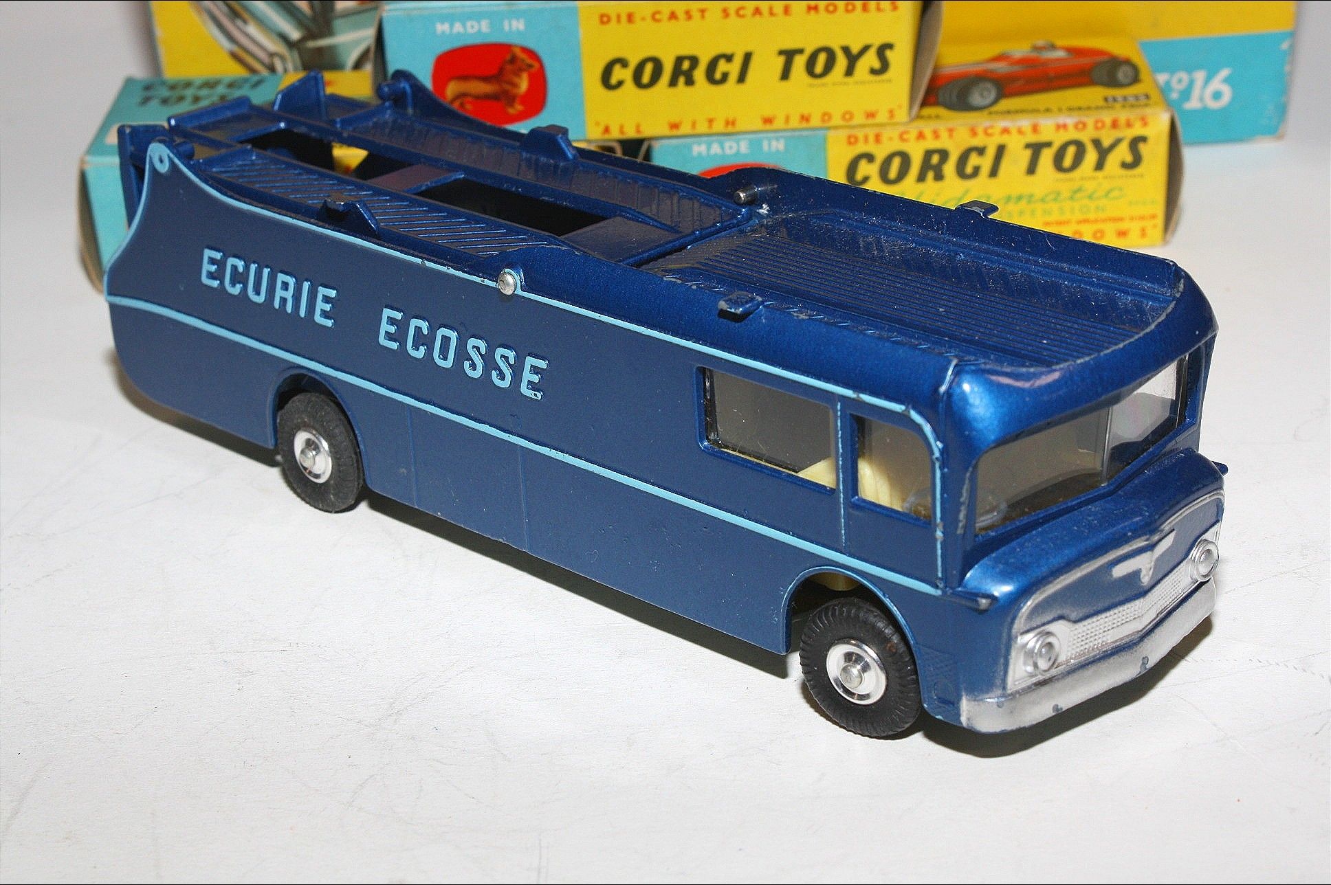 Corgi Gift Set 16 Ecurie Ecosse Transporter Racing Set, VGC